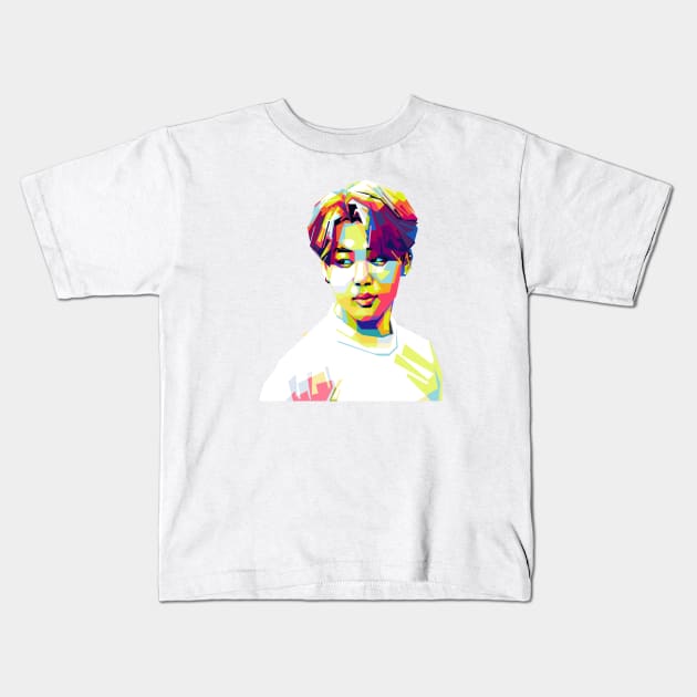 Jimin Colorful Kids T-Shirt by Paradox Studio